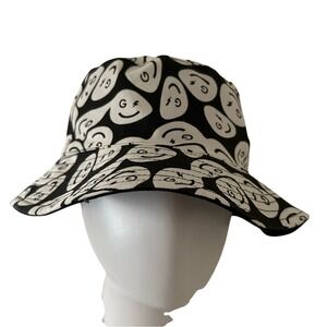 Gilly Hicks Bucket Hat Summer Smiley Face Logo Y2K Reversible Sun Hat OS